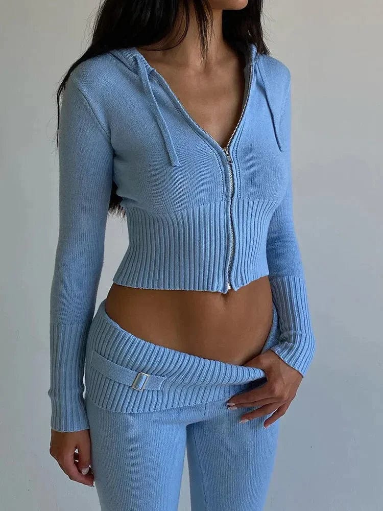 Lounge-Ready Knitted Two-Piece Set