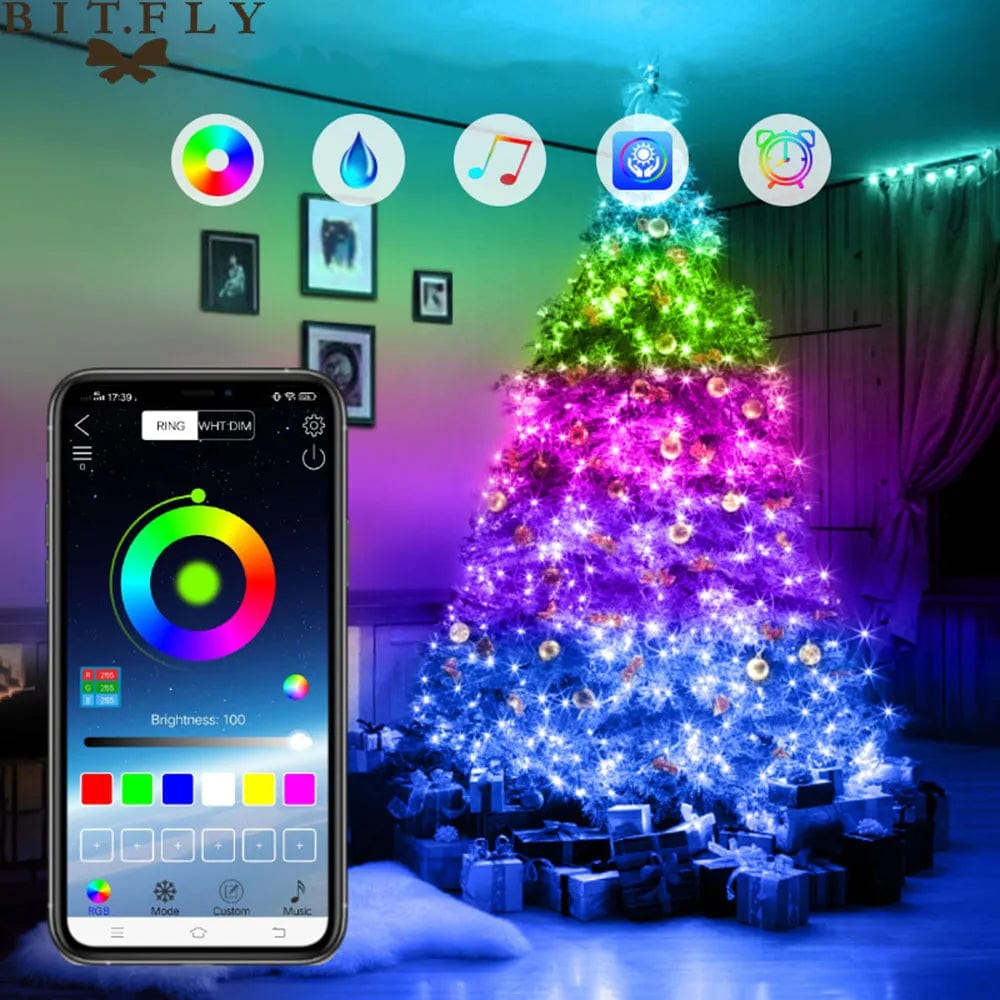 GlowGadget Christmas Magic Lights with Bluetooth App & Remote Control