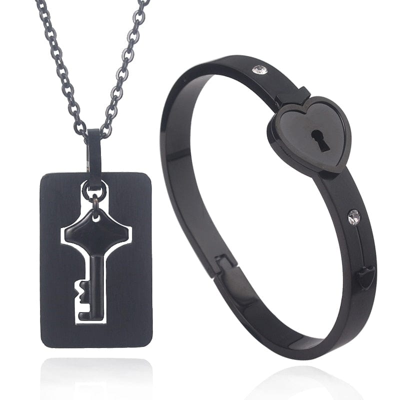 Lock & Key Love Bracelet & Necklace