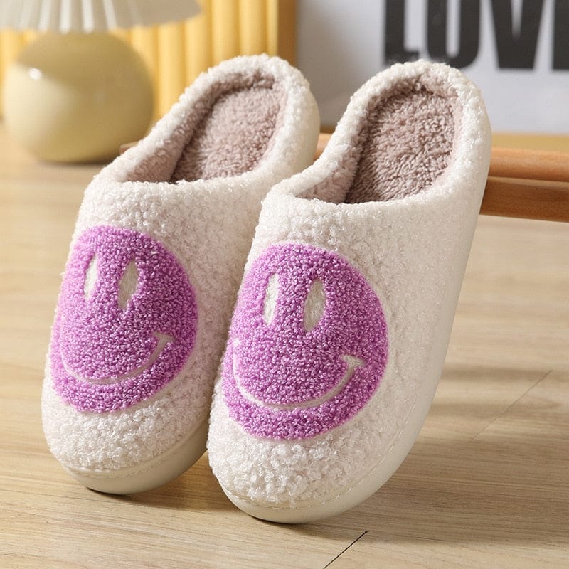 Cozy Smiley Face Slippers