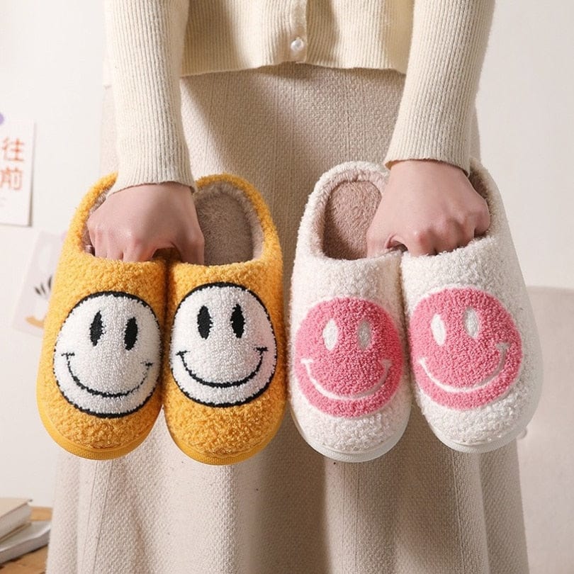Cozy Smiley Face Slippers